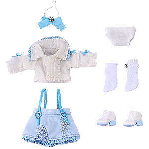 Suspender Skirt Set (White & Blue)